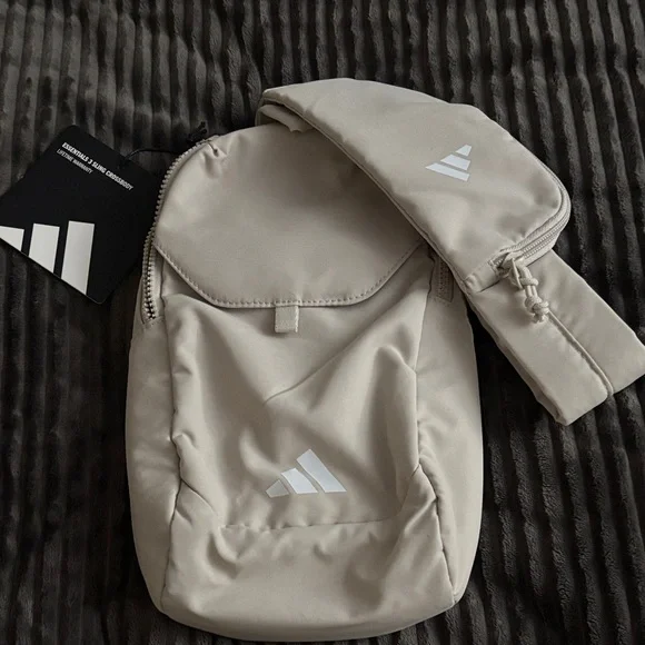 Adidas Alumina Grey Crossbody Bag with Logo - Picture 1 of 14